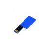 Купить USB-флешка на 16 Гб в виде пластиковой карточки, синий с нанесением логотипа