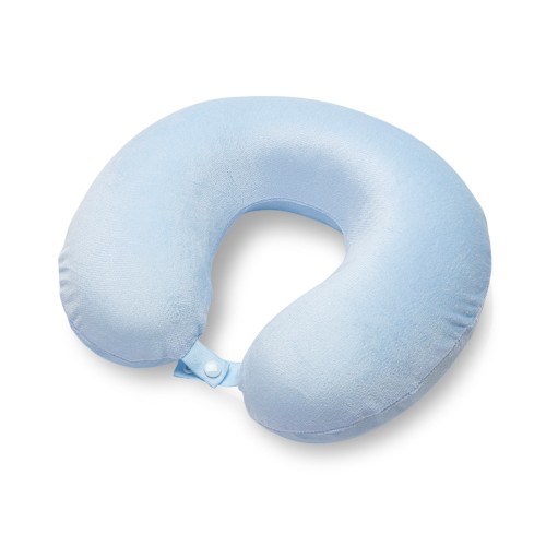 Купить Подушка Basic из микрофибры с эффектом памяти U-shape, небесно голубой NEW с нанесением логотипа