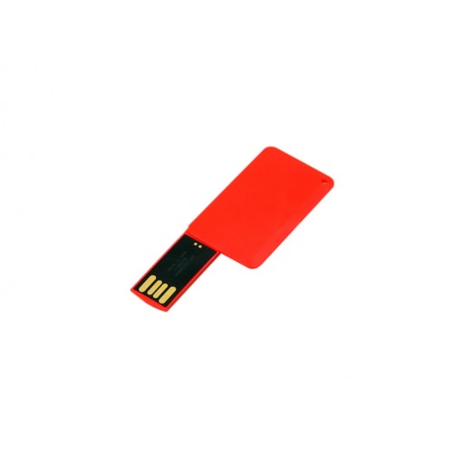 Купить USB-флешка на 8 Гб в виде пластиковой карточки, красный с нанесением логотипа