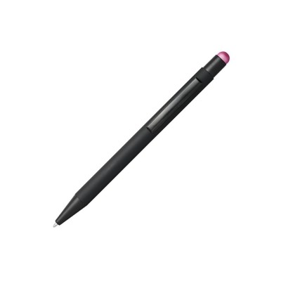 Купить Резиновая шариковая ручка-стилус Dax, черный/розовый с нанесением