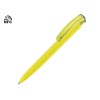 Купить Ручка пластиковая шариковая трехгранная Trinity K transparent Gum soft-touch с чипом передачи инфо, желтый с нанесением логотипа