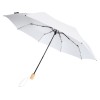 Купить Birgit, складной ветроустойчивой зонт диаметром 21 дюйм из переработанного ПЭТ, белый с нанесением логотипа