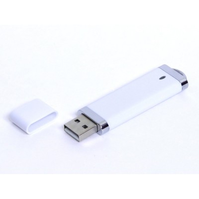 Купить USB-флешка промо на 64 Гб прямоугольной классической формы, белый с нанесением