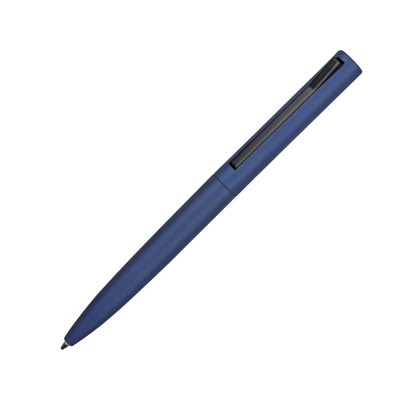Купить Ручка металлическая шариковая Bevel, синий/черный с нанесением логотипа