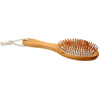 Купить Массажная щетка для волос Cyril из бамбука, натуральный с нанесением