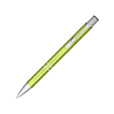 Купить Кнопочная шариковая ручка Moneta из анодированного алюминия, синие чернила, лайм с нанесением