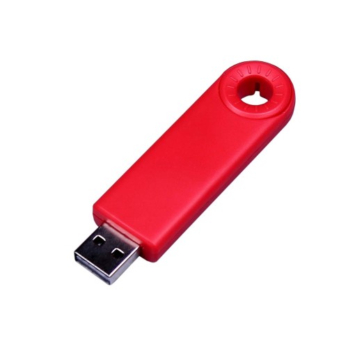 Купить USB-флешка промо на 128 Гб прямоугольной формы, выдвижной механизм, красный с нанесением логотипа