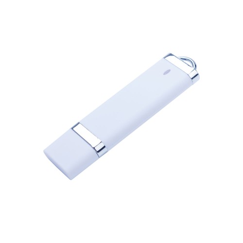 Купить USB-флешка на 4 ГБ с покрытием soft-touch Орландо,  белый с нанесением логотипа