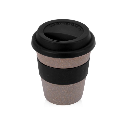 Купить Стакан с силиконовой крышкой Cafe, черный с нанесением логотипа