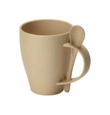Пшеничная кружка Nina с ложкой, 300ml, бежевый