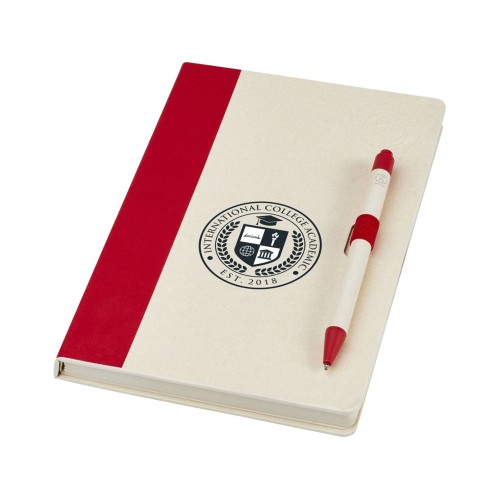 Купить Блокнот размером A5 и шариковая ручка Dairy Dream, красный с нанесением логотипа