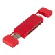 Купить Mulan Двойной USB 2.0-хаб, красный с нанесением логотипа