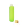 Купить Стеклянная бутылка с бамбуковой крышкой Foggy, 600мл, зеленое яблоко с нанесением логотипа