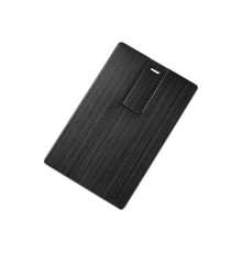 Флеш-карта USB 2.0 16 Gb в виде металлической карты Card Metal, черный