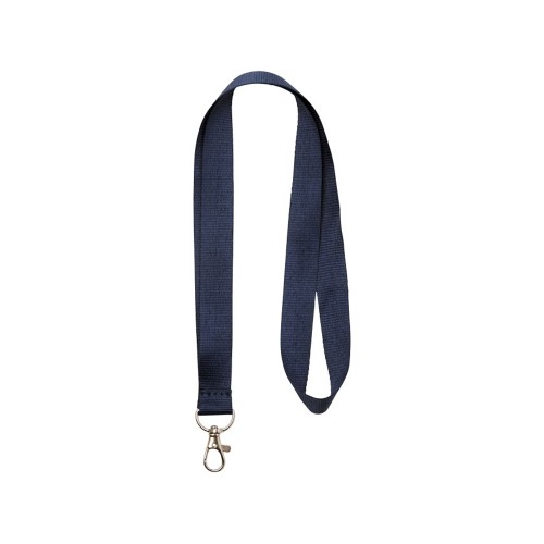 Купить Шнурок с удобным крючком Impey, темно-синий с нанесением логотипа