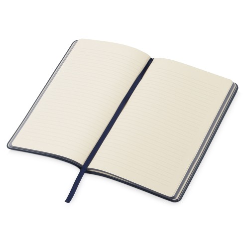 Купить Блокнот Notepeno 130x205 мм с тонированными линованными страницами, темно-синий с нанесением логотипа Купить Блокнот Notepeno 130x205 мм с тонированными линованными страницами, темно-синий с нанесением логотипа
