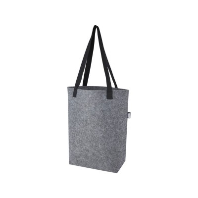 Эко-сумка Felta объемом 12 л из фетра, переработанного по стандарту GRS, с широким дном, средне-серый