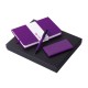 Купить Подарочный набор c блокнотом С1, ручкой и повербанком 5000 mAh, фиолетовый с нанесением логотипа