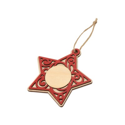 Купить Подвеска деревянная Звезда с нанесением логотипа