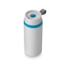 Купить Термостакан герметичный Flow, белый/синий с нанесением логотипа