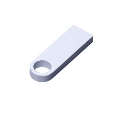 Купить USB 2.0-флешка на 32 Гб с мини чипом и круглым отверстием, белый с нанесением логотипа