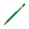 Купить Ручка металлическая soft-touch шариковая со стилусом Sway, зеленый/серебристый с нанесением логотипа