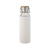 Купить Thor, стеклянная бутылка объемом 660 мл с неопреновым чехлом, белый с нанесением логотипа
