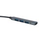 Купить USB-хаб Link с коннектором 2-в-1 USB-C и USB-A, 2.0/3.0, серый с нанесением логотипа