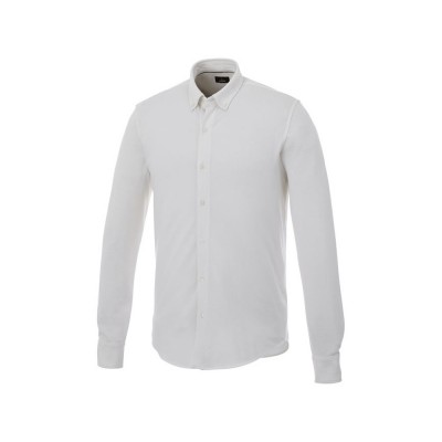 Купить Мужская рубашка Bigelow из пике с длинным рукавом, белый с нанесением логотипа