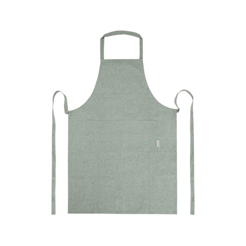 Купить Pheebs 200 g/m2 recycled cotton apron, зеленый яркий с нанесением логотипа
