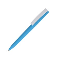 Ручка пластиковая soft-touch шариковая Zorro, голубой/белый