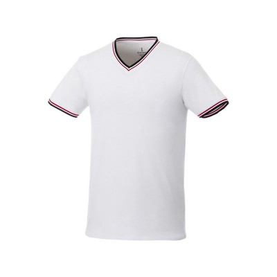 Купить Мужская футболка Elbert с коротким рукавом, белый/темно-синий/красный с нанесением