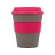 Купить Стакан с силиконовой крышкой Cafe, розовый с нанесением логотипа