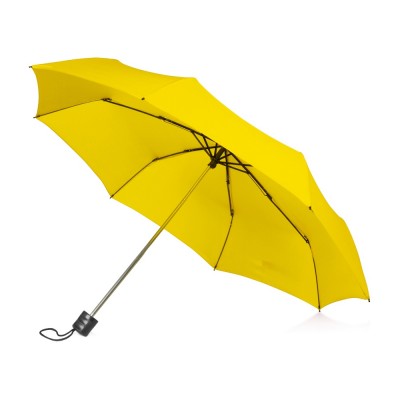 Купить Зонт складной Columbus, механический, 3 сложения, с чехлом, желтый с нанесением логотипа
