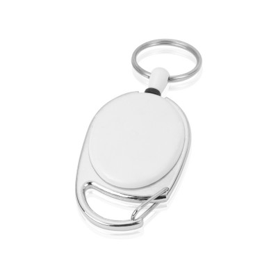 Купить Ретрактор Слип с кольцом, белый/серебристый с нанесением логотипа