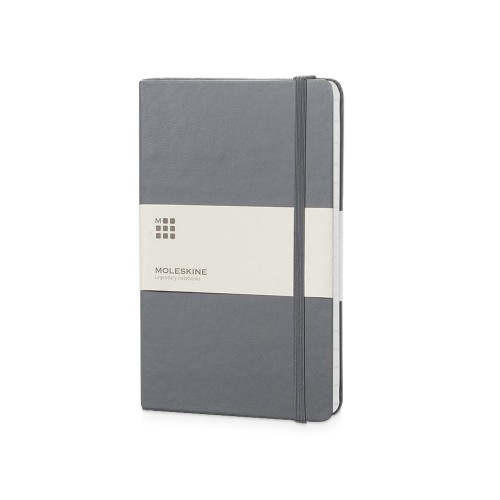Купить Записная книжка Moleskine Classic (в линейку) в твердой обложке, Large (13х21см), серый с нанесением логотипа