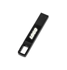 USB 2.0- флешка на 32 Гб c подсветкой логотипа Hook LED, темно-серый, белая подсветка