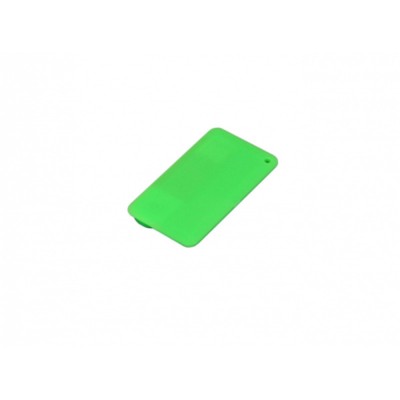 Купить USB-флешка на 16 Гб в виде пластиковой карточки, зеленый с нанесением
