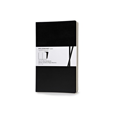 Купить Записная книжка Moleskine Volant (нелинованная, 2 шт.), Large (13х21см), черный с нанесением логотипа