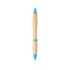 Купить Шариковая ручка Nash из бамбука, натуральный/голубой с нанесением логотипа