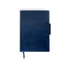 Купить Бизнес блокнот А5 Monoi с клапаном, твердая обложка, 128 листов, темно-синий с нанесением логотипа