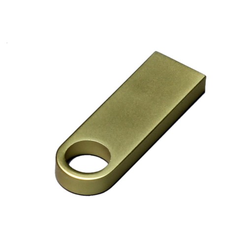 Купить USB 2.0-флешка на 512 Мбайт с мини чипом и круглым отверстием, золотистый с нанесением логотипа
