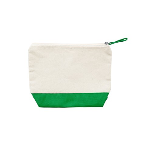 Купить Косметичка DOEL из хлопка плотностью 280 г/м2, бежевый/папоротник с нанесением логотипа