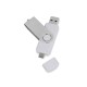 Купить USB/micro USB-флешка 2.0 на 16 Гб Квебек OTG, белый с нанесением логотипа