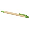 Купить Шариковая ручка Berk из переработанного картона и кукурузного пластика, натуральный/зеленый с нанесением логотипа