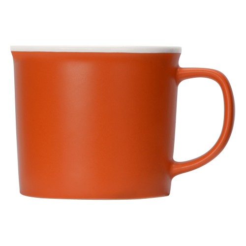 Купить Матовая кружка Nancy 360 мл цветная снаружи, белая внутри, оранжевый с нанесением логотипа