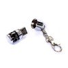 Купить USB-флешка на 8 Гб в виде пули с танцующими человечками, серебро с нанесением логотипа