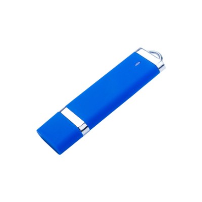 Купить USB-флешка на 16 ГБ с покрытием soft-touch Орландо, синий с нанесением логотипа