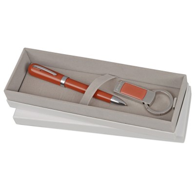 Купить Набор Cacharel: брелок с флеш-картой USB 2.0 на 4 Гб, шариковая ручка с нанесением логотипа