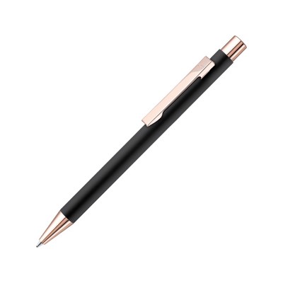 Купить Ручка шариковая металлическая STRAIGHT RO GO GUM, soft-touch, черный/золотистый с нанесением